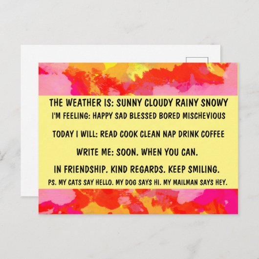 CARTE POSTALE MULTIPLE CHOICE FUNNY "BUSSON PERSON (Devant / Derrière)