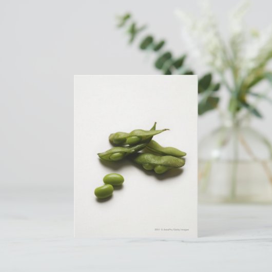 Carte Postale multiples haricots vert edamame avec pois cassés (Debout devant)