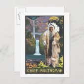 Carte Postale Multnomah Falls, OregonChef Multnomah (Devant / Derrière)