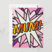 Carte Postale MUM Fun Retro Comic Book Pop Art (Devant / Derrière)