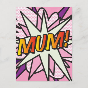 Carte Postale MUM Fun Retro Comic Book Pop Art