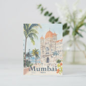 Carte Postale Mumbai Inde Aquarelle Peinture Voyage (Debout devant)