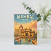 Carte Postale Mumbai, Inde, dans un classique rétro (Debout devant)