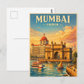 Carte Postale Mumbai, Inde, dans un classique rétro (Devant / Derrière)