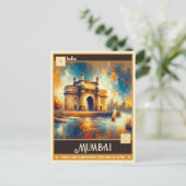 Carte Postale Mumbai, Inde | Peinture Vintage (Debout devant)