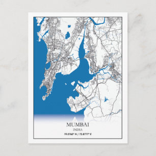 Carte Postale Mumbai India City Map Voyage simple