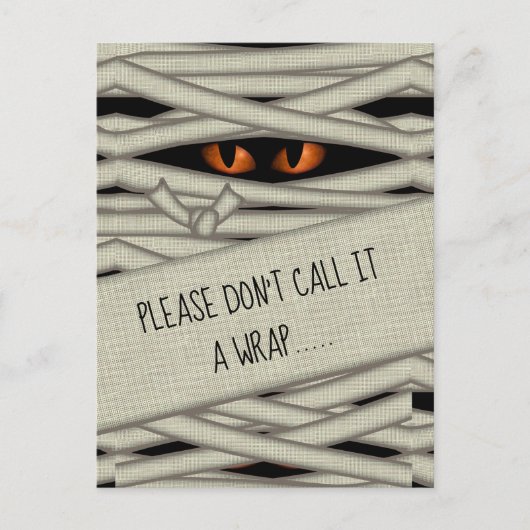 Carte Postale Mummy Eyes Halloween Appelez-le un enveloppement o (Devant)