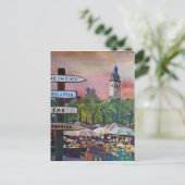 Carte Postale Munich Bavière Viktualienmarkt avec des panneaux (Debout devant)