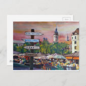 Carte Postale Munich Bavière Viktualienmarkt avec des panneaux i (Devant / Derrière)