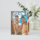 Carte Postale Munich coloré Allemagne Frauenkirche (Debout devant)