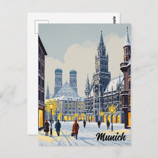 Carte Postale Munich Marienplatz Allemagne Fleurs (Devant / Derrière)