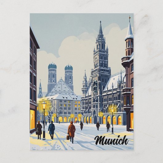 Carte Postale Munich Marienplatz Allemagne Fleurs (Devant)