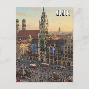 Carte Postale Munich Marienplatz Allemagne Voyage