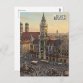 Carte Postale Munich Marienplatz Allemagne Voyage (Devant / Derrière)