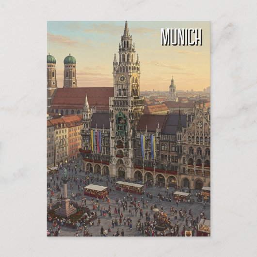 Carte Postale Munich Marienplatz Allemagne Voyage (Devant)