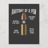 Carte Postale Munitions Pew Anatomy Funny Gun arme à puce (Devant)