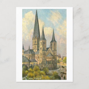 Carte Postale Munster vintage à Bonn, Allemagne