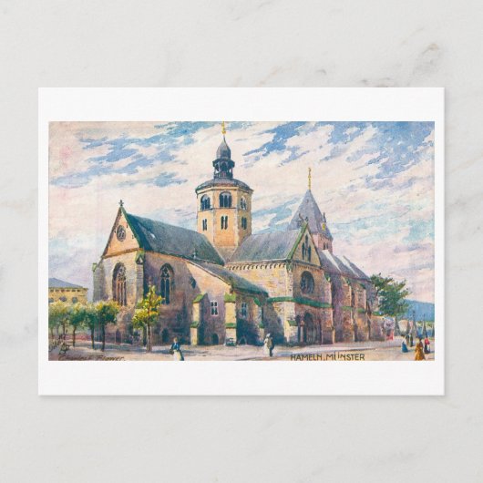Carte Postale Munster vintage à Hamelin, Allemagne (Devant)