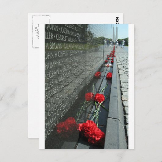 Carte Postale Mur commémoratif des anciens combattants du Vietna (Devant / Derrière)