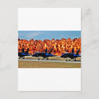 Carte Postale Mur d'angle bleu du feu