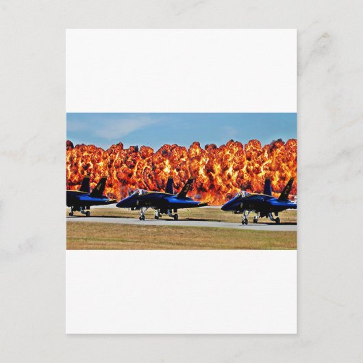 Carte Postale Mur d'angle bleu du feu (Devant)