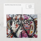 Carte Postale mur de berlin graffiti paix (Devant / Derrière)