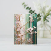 Carte Postale Mur de Cerisiers en Fleurs (Debout devant)