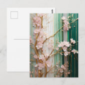 Carte Postale Mur de Cerisiers en Fleurs (Devant / Derrière)
