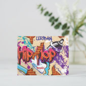 Carte Postale Mur de graffiti de hip hop urbain. (Debout devant)