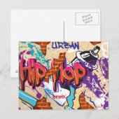 Carte Postale Mur de graffiti de hip hop urbain. (Devant / Derrière)