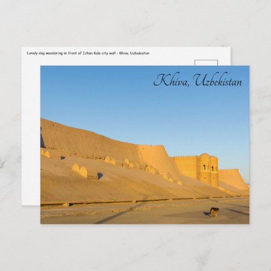 Carte Postale Mur de la ville de Khiva - Ouzbékistan (Devant / Derrière)