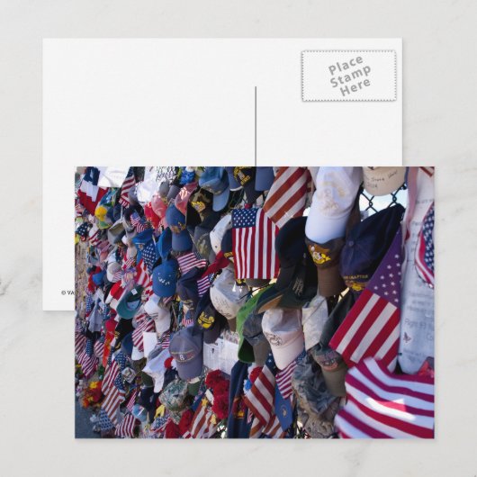 Carte postale : "Mur de mémoire" (Devant / Derrière)