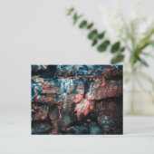 Carte Postale Mur de pierre dramatique avec textures rouge et bl (Debout devant)