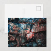 Carte Postale Mur de pierre dramatique avec textures rouge et bl (Devant / Derrière)