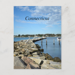 Carte Postale mur de roche par un port du Connecticut