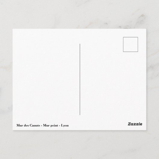 Carte Postale Mur des Canuts - Mur peint - Lyon (Dos)