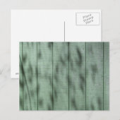 Carte Postale Mur en bois vert rustique avec ombres tressées/Lum (Devant / Derrière)
