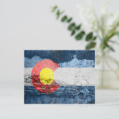 Carte Postale mur en brique du drapeau colorado (Debout devant)