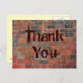 Carte Postale mur en brique Merci (Devant / Derrière)