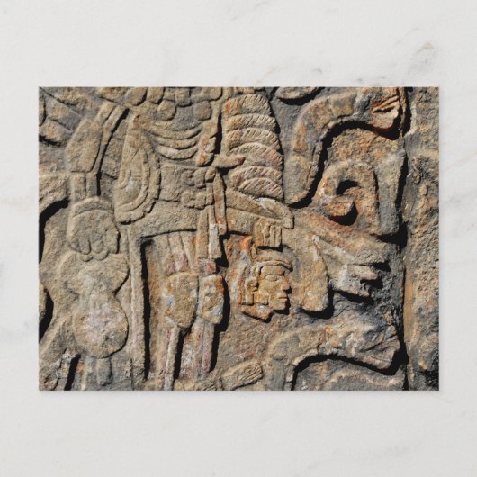 Carte Postale Mur maya en pierre de Chichen Itza (Devant)