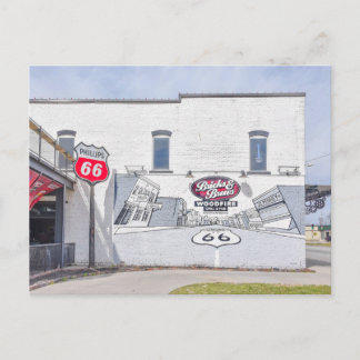 Carte Postale Mural with Route 66 Sign in Kansas