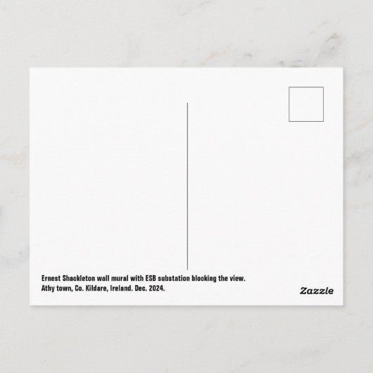 Carte Postale Murale murale Ernest Shackleton, Athy town, Irland (Dos)
