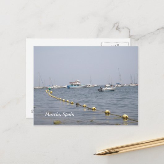 Carte Postale Murcia, Espagne Bateaux dans le port (Devant/Arrière en situation)