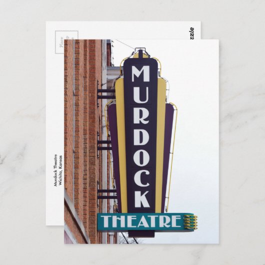 Carte Postale Murdock Theatre, Wichita, Kansas (Devant / Derrière)