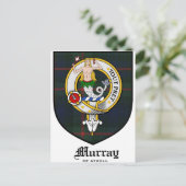 Carte Postale Murray Clan Crest Badge Tartan (Debout devant)
