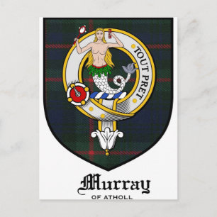Carte Postale Murray Clan Crest Badge Tartan