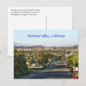 Carte Postale Murrieta Valley, Californie (Devant / Derrière)