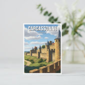 Carte Postale Murs de Carcassonne France Voyage (Debout devant)