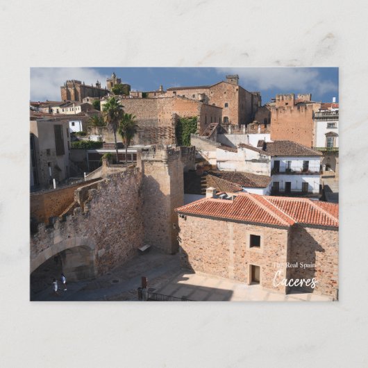 Carte Postale Murs en pierre de Caceres, Espagne (Devant)