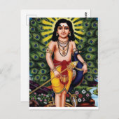 Carte Postale Muruga, diète hindoue, Palani muruga (Devant / Derrière)